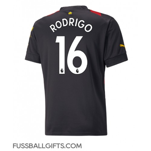 Manchester City Rodri Hernandez #16 Fußballbekleidung Auswärtstrikot 2022-23 Kurzarm